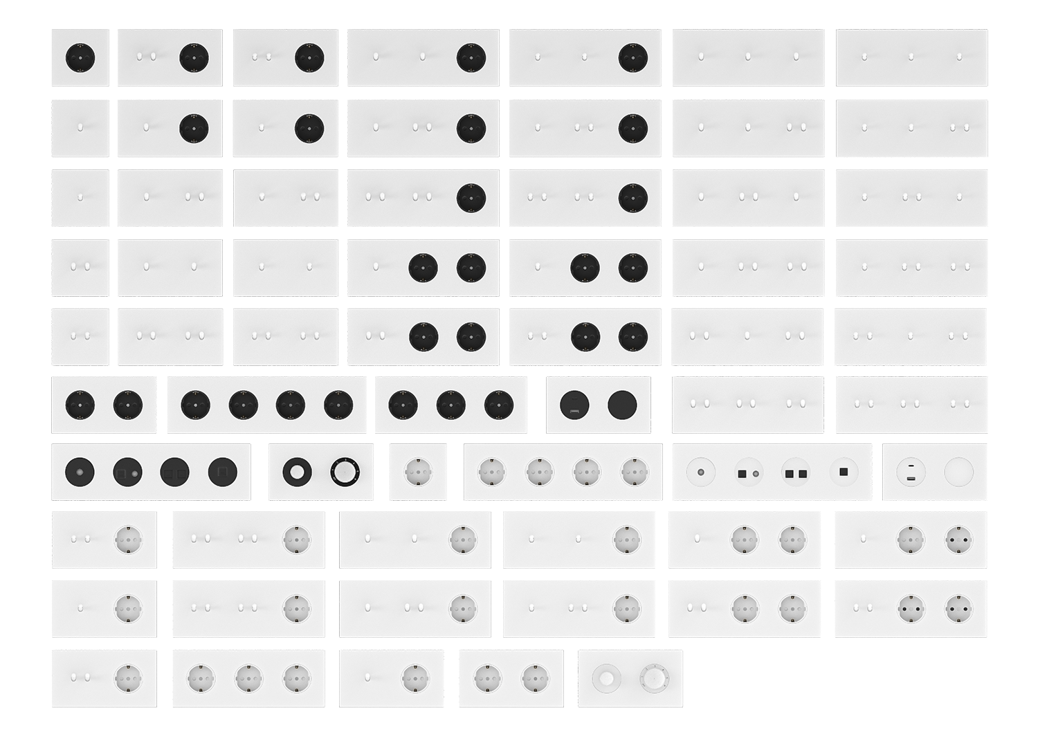 Рамка тройная на 1+2+1 тумблер, тип C/D, белый, серия N96 Collect (фото 6)