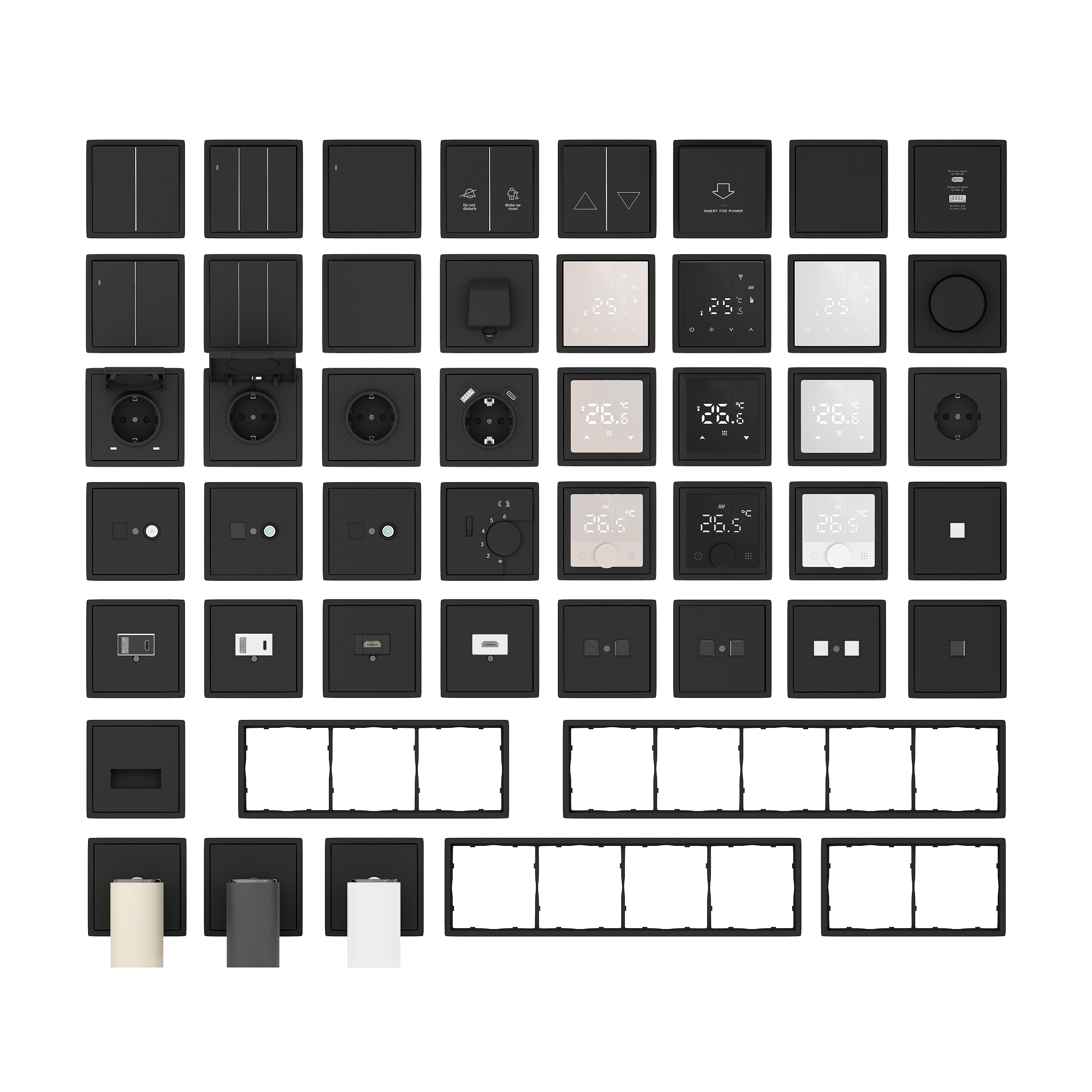 Клавиша 1-я с подсветкой, матовый карбон,серия R98 (фото 4)