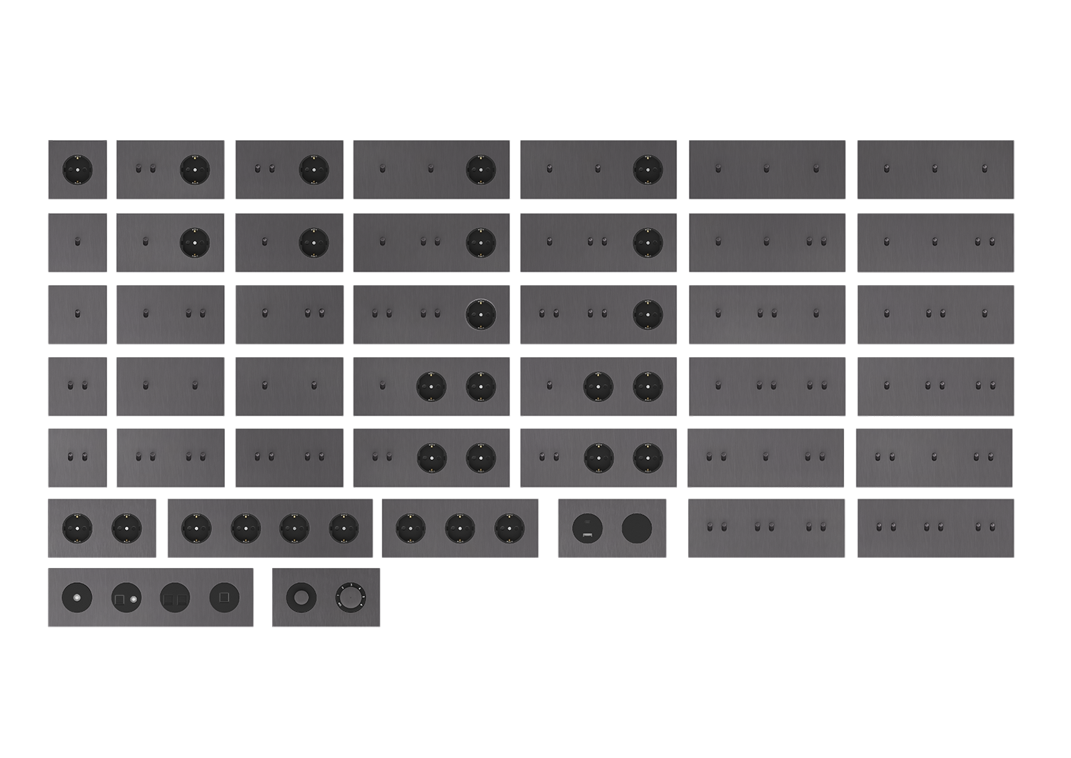 Рамка четырехместная для розеток, вороненая сталь, серия N96 Collect (фото 3)