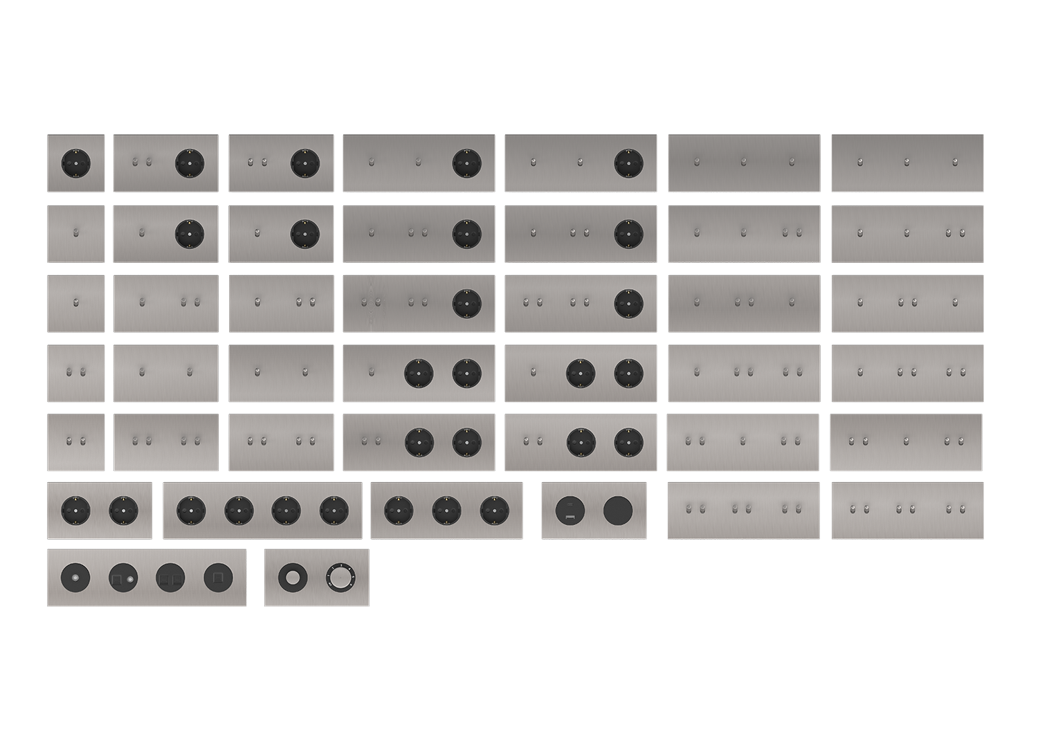 Рамка тройная на 1+1+2 тумблера, тип C/D, никель, серия N96 Collect (фото 6)