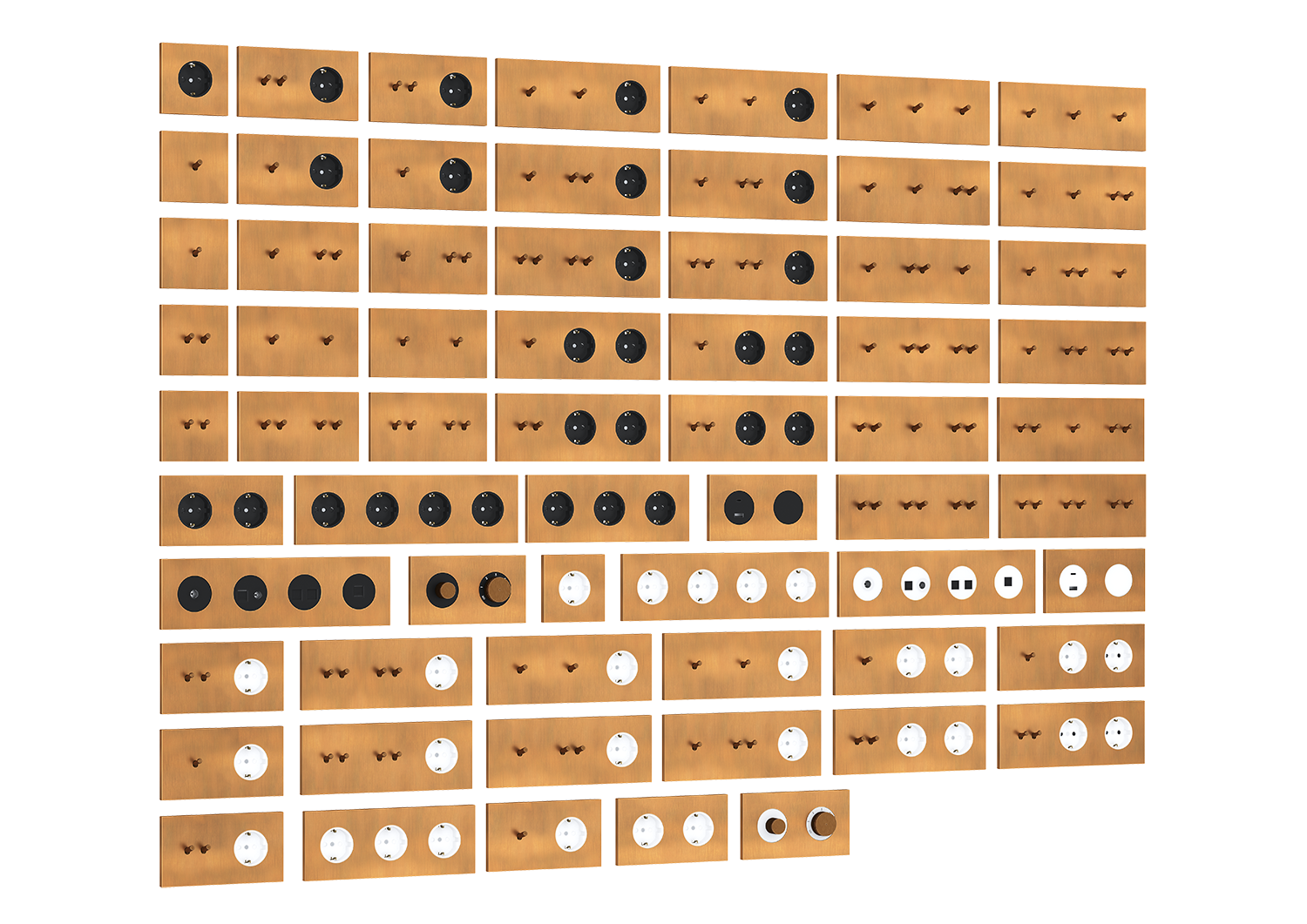 Рамка тройная на 1+2+2 тумблера, тип C/D, латунь, серия N96 Collect (фото 2)
