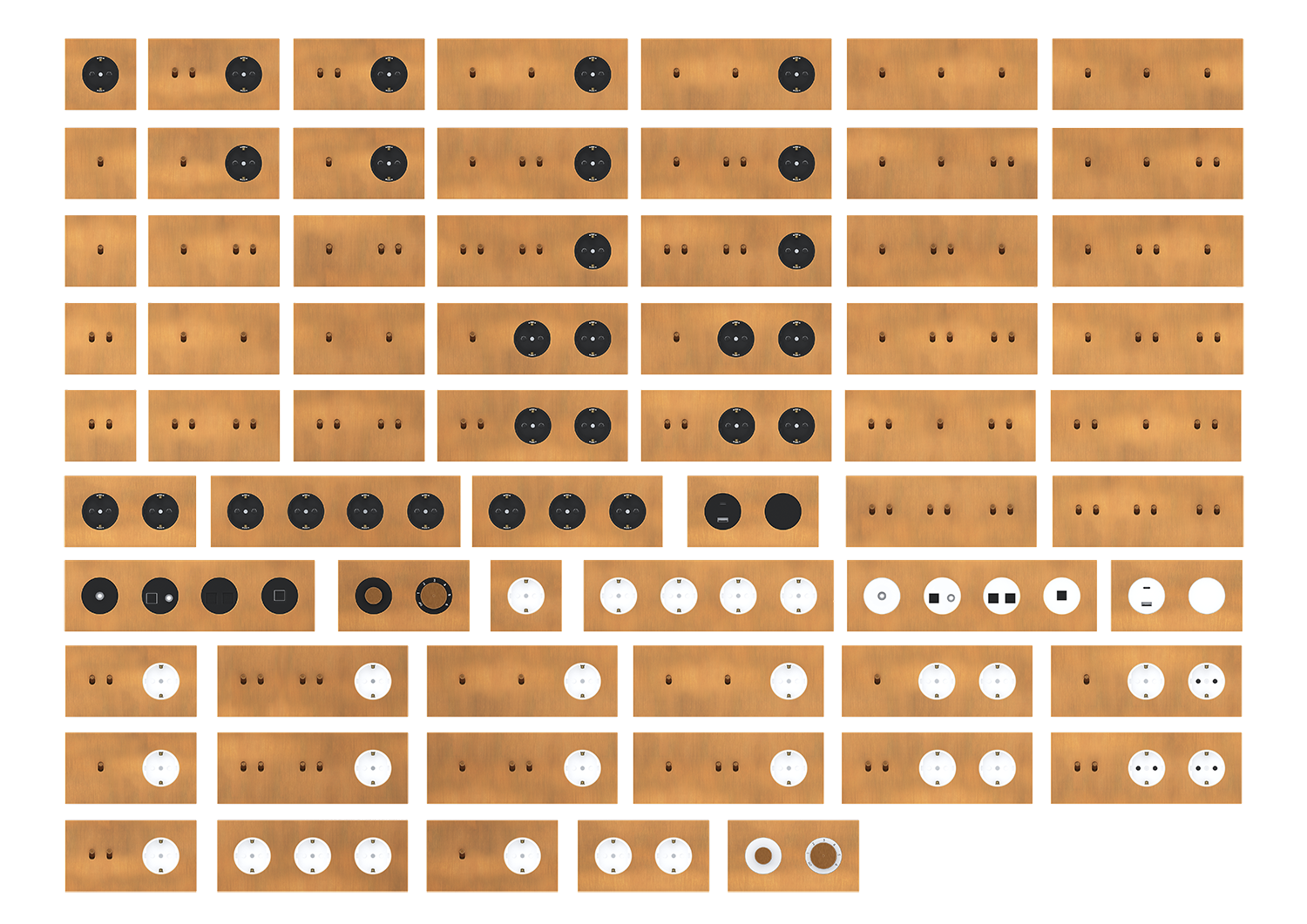 Рамка тройная на 1+2+2 тумблера, тип C/D, латунь, серия N96 Collect (фото 3)