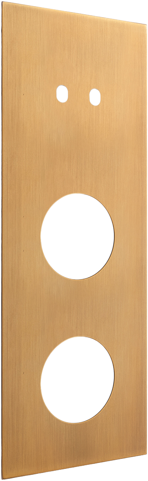 Рамка вертикальная тройная на 2-й тумблер + розетка + розетка, тип C/D, латунь, серия N96 Superfine (фото 3)