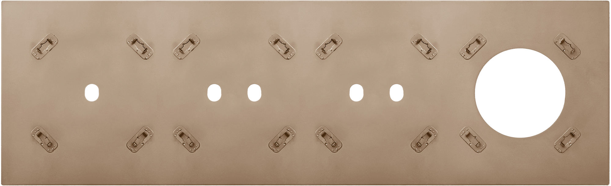 Рамка четырехместная на 1+2+2 тумблера+розетка, тип C/D, латунь, серия N96 Superfine (фото 4)