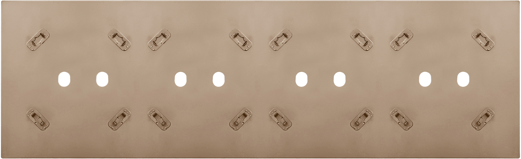 Рамка четырехместная на 2+2+2+2 тумблера, тип C/D, латунь, серия N96 Superfine (фото 4)
